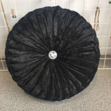 (Black) Couch Back Pad Floor Home Round Velvet Pumpkin Cushion Tatami Seat Sofa Pillow