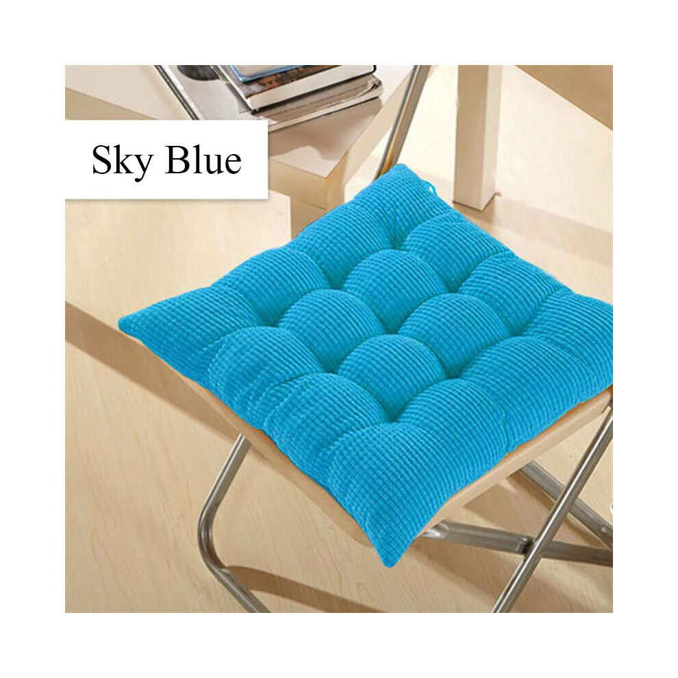(Sky Blue) Pad Seat Chair Patio Sofa Home Removable Seat Pad Thick Soft Corduroy Cushion