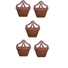 (Terracotta , 5) Venetian Wall Fence Mounted Garden Plant Flower Basket Pot Planter Container
