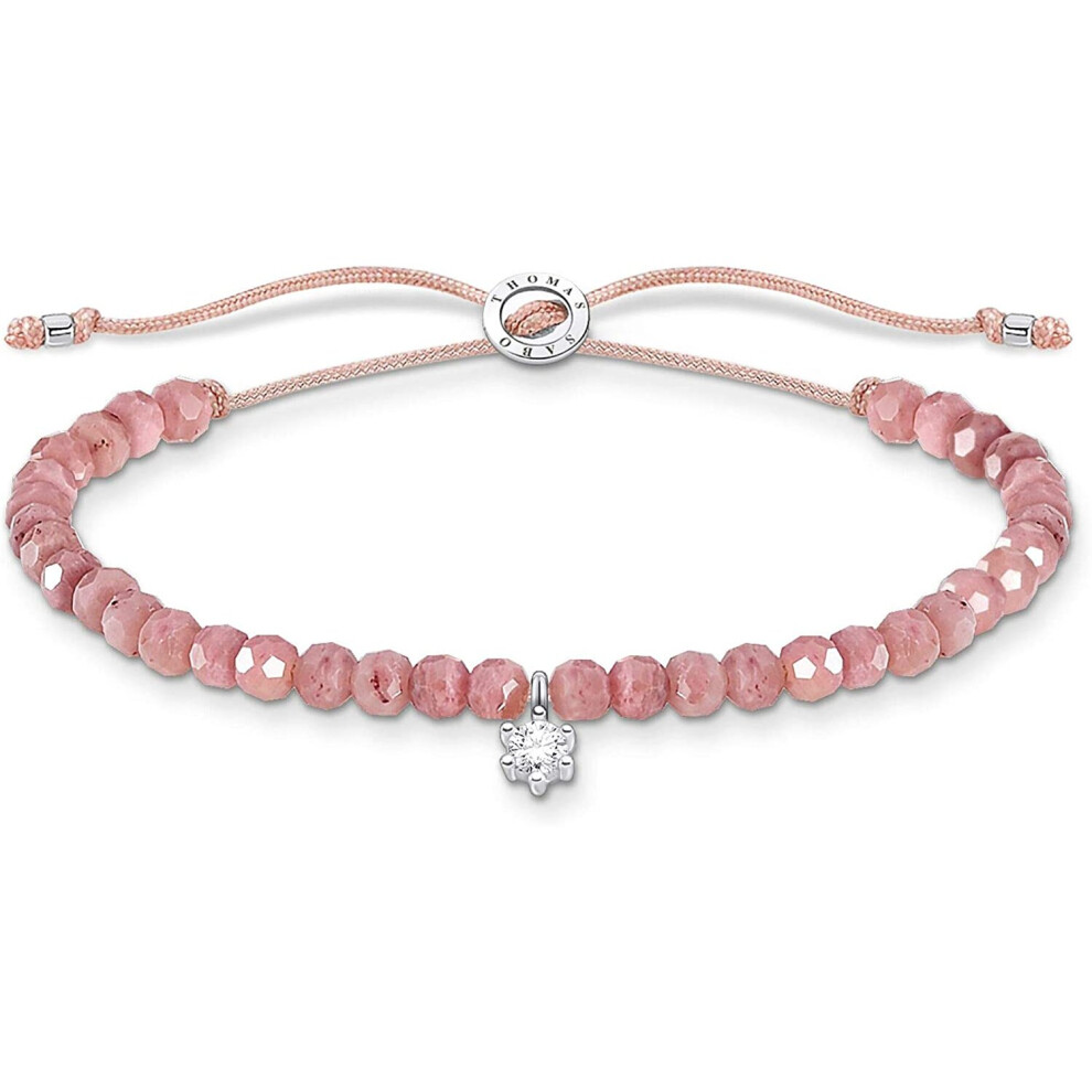 Thomas Sabo 925 Sterling Silver Pink Pearl Bracelet with White Stone 13-20cm Length