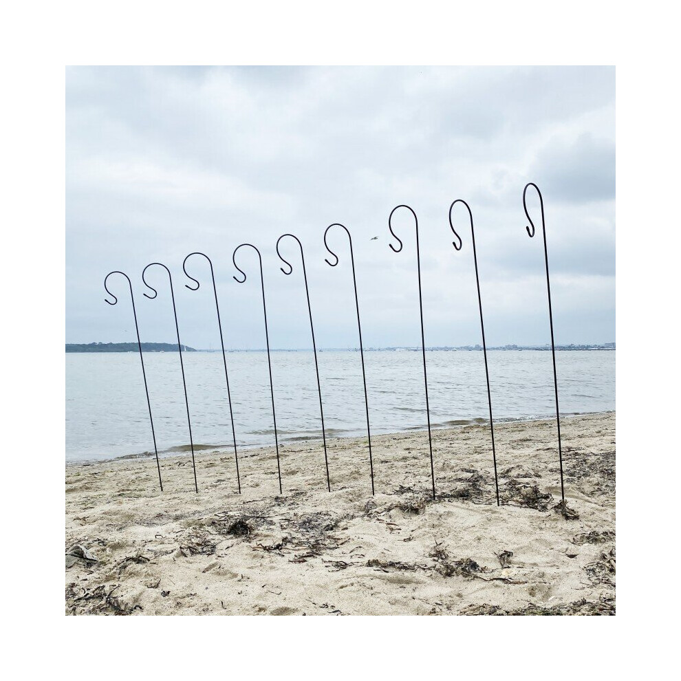 10 x Black Border Garden Shepherds Crook Hooks (1.2m)