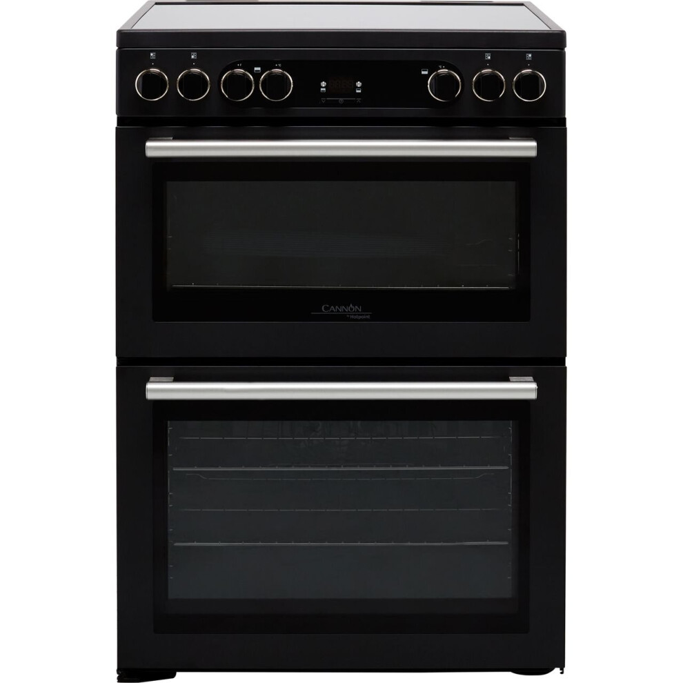 Cannon by Hotpoint CD67V9H2CA/UK Electric Cooker with Ceramic Hob - Black