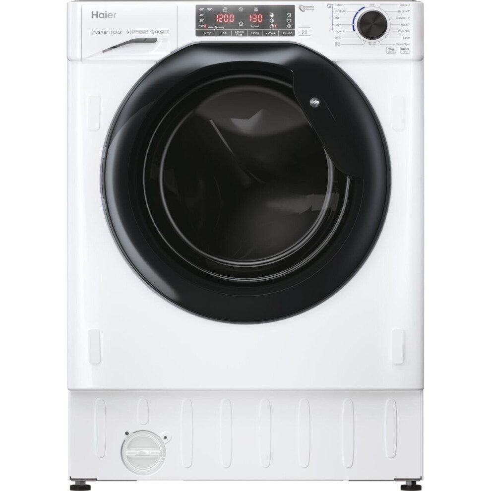 Haier Series 4 HWQ90B416FWB-UK Integrated 9Kg Washing Machine With 1600 Rpm - White