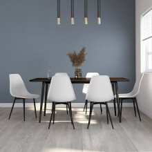 vidaXL 6x Dining Chairs White PP Home Kitchen Modern Dinner Chair Seating Seat
