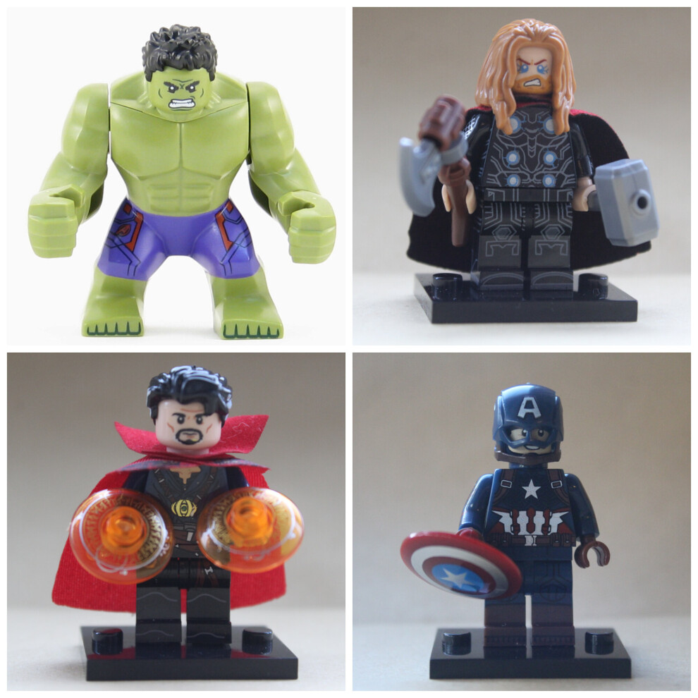 Novelty Gifts Uk Avengers Super Hero 4 Mini Toy Action Figures Fit Lego Hulk Dr Strange