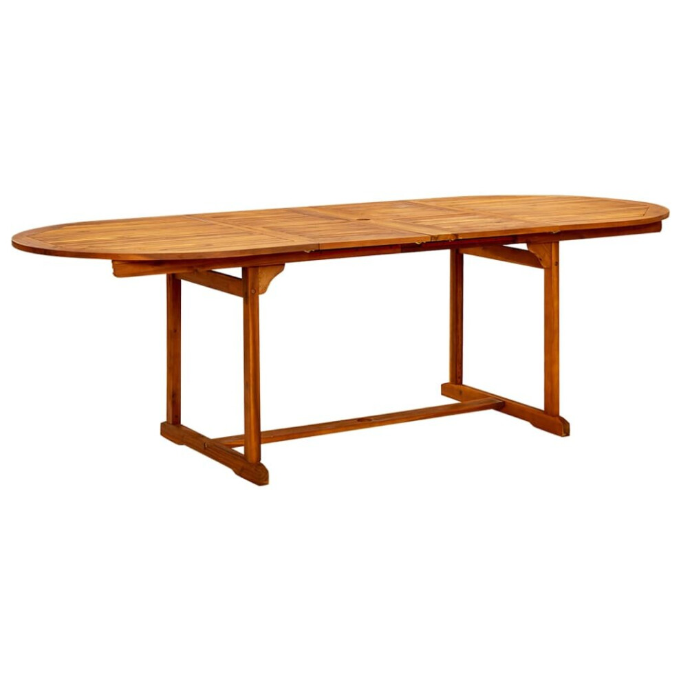 vidaXL Solid Acacia Wood Garden Dining Table Extendable Outdoor Patio Table