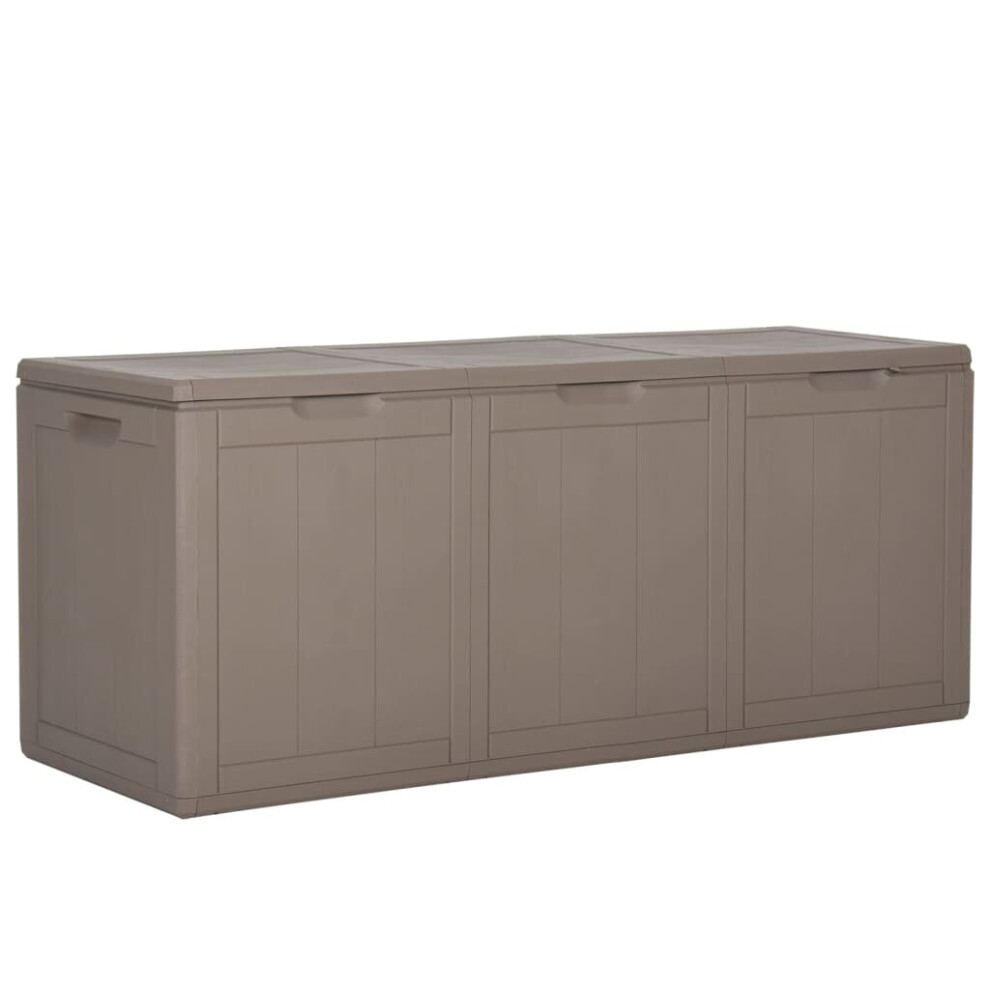 Vidaxl Garden Storage Box 270L Brown Pp Rattan Outdoor Terrace Chest Case