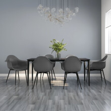 vidaXL 6x Dining Chairs Grey PP Home Kitchen Modern Dinner Chair Seating Seat
