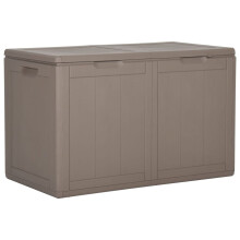 vidaXL Garden Storage Box 180L Brown PP Rattan Outdoor Terrace Chest Case