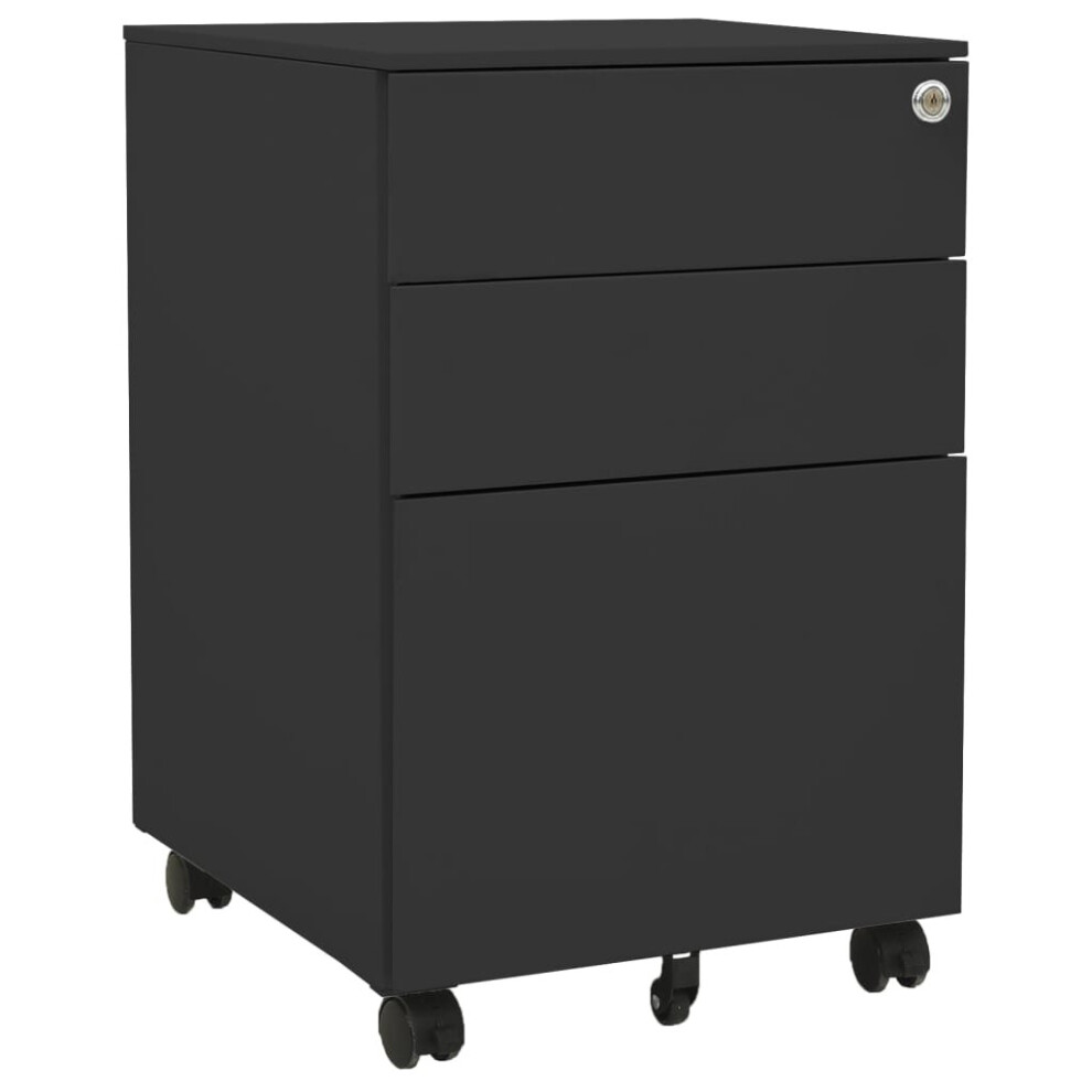 vidaXL Mobile File Cabinet Anthracite Steel Office Storage Filing Cabinet