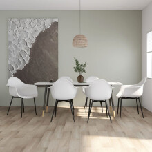 vidaXL 6x Dining Chairs White PP Home Kitchen Modern Dinner Chair Seating Seat