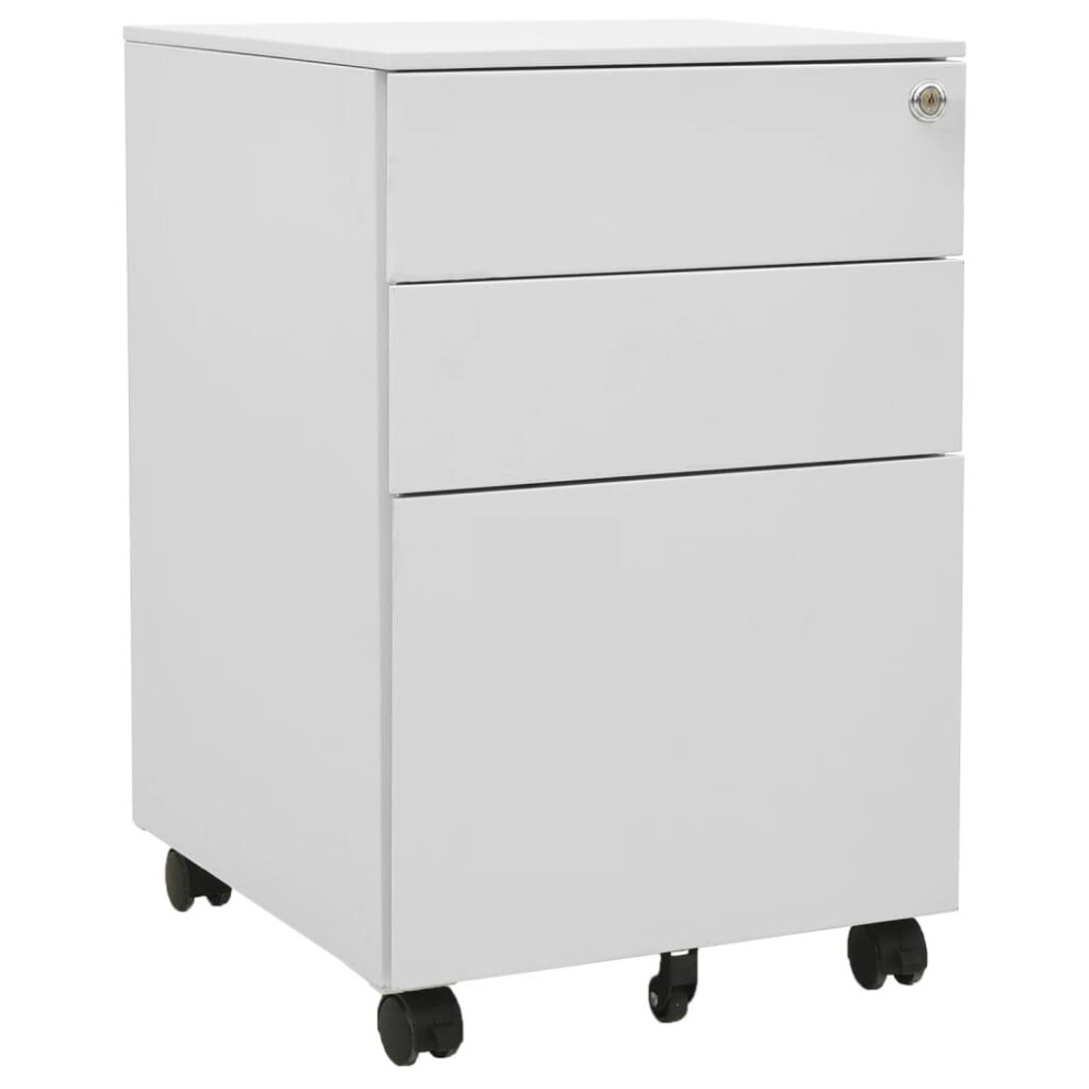 Vidaxl Mobile File Cabinet Light Grey Steel Office File Storage Filing Cabinet