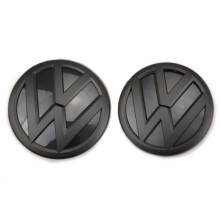 Matt Black Front Grill & Rear Badge Emblem Set For VW Volkwagen Polo 6C MK5 2014-2017