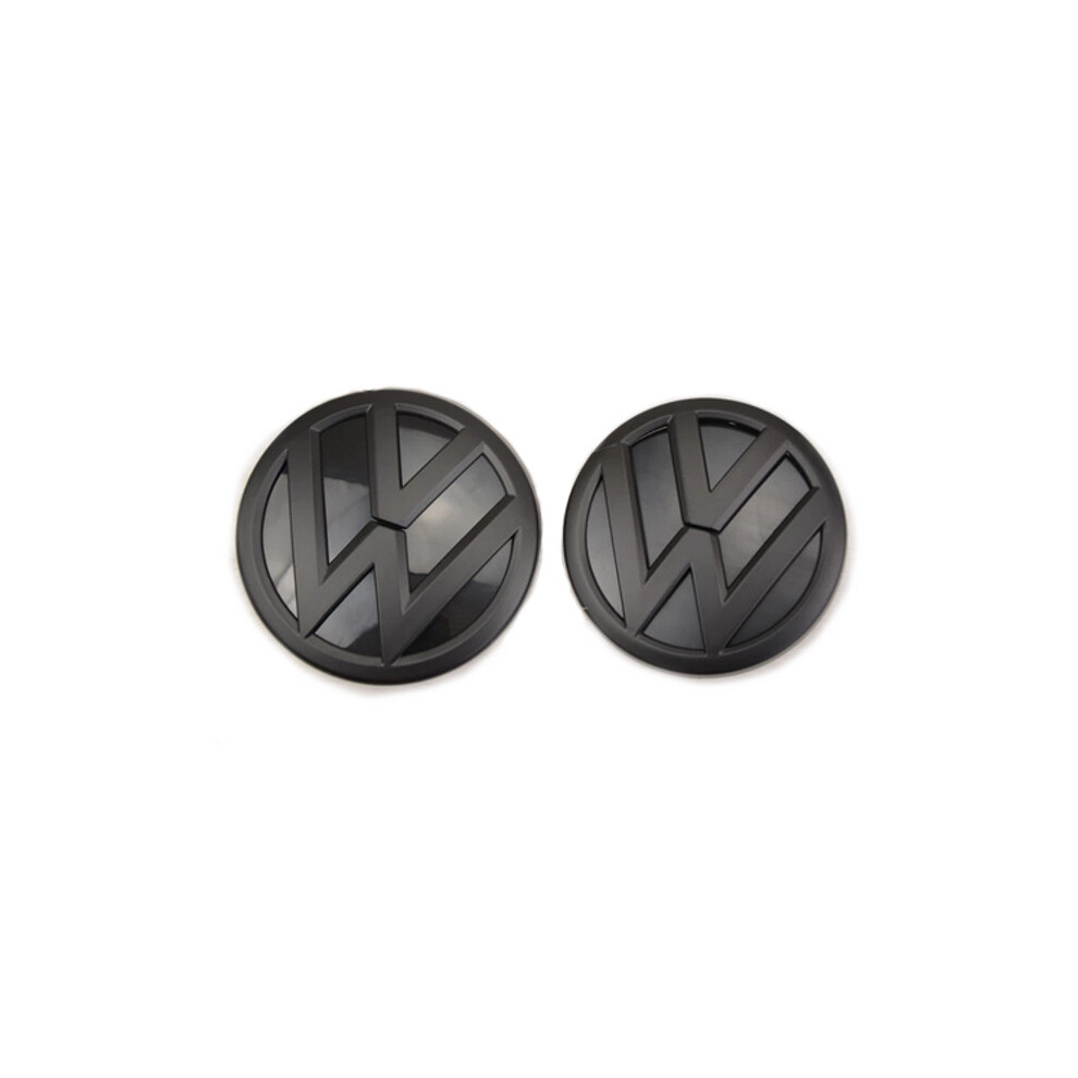 Auto Car Specialist Matt Black Front Grill & Rear Badge Emblem Set For Vw Volkwagen Polo 6C Mk5 2014-2017