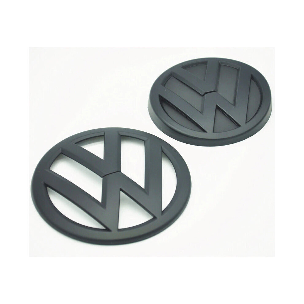 Auto Car Specialist Matt Black Front Grill & Rear Badge Emblem Set For Vw Volkwagen Golf Mk7 2013-2017