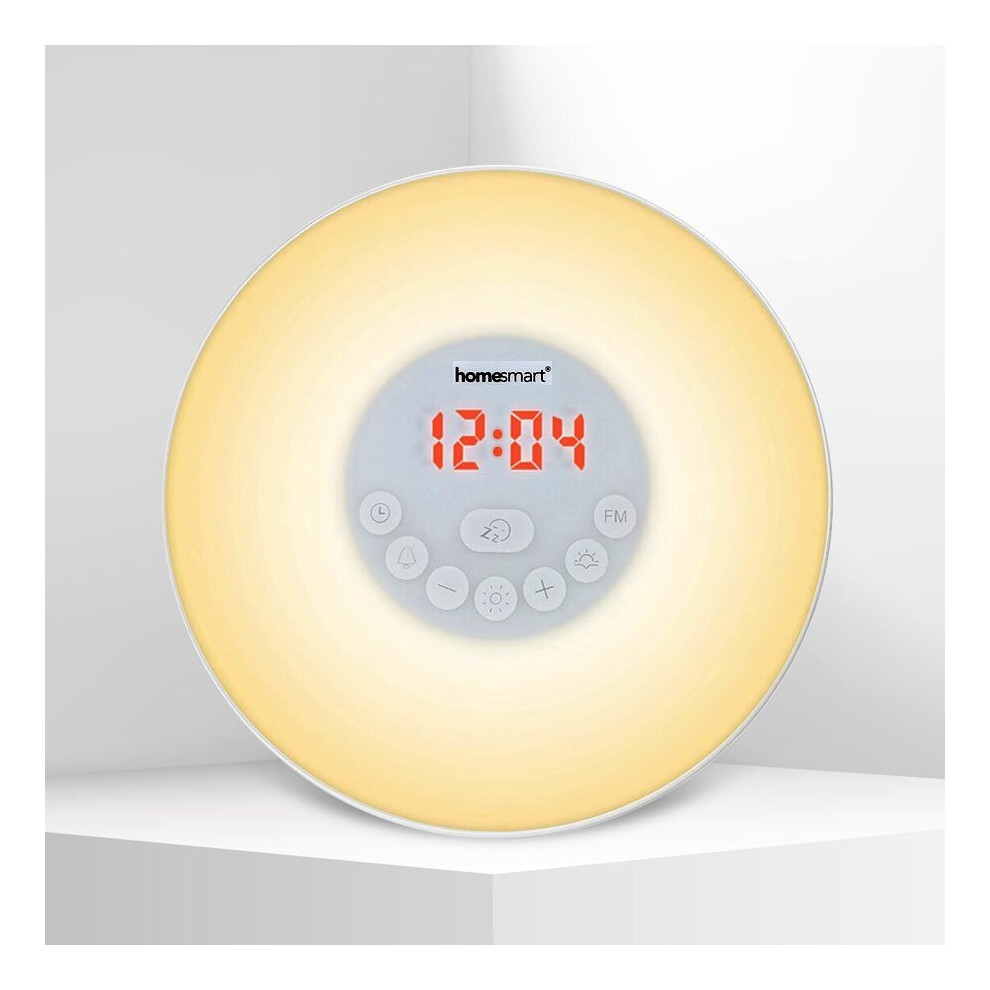 Alarm Clock Wake Up Light Size 17x17x9.3cm 2xAAA batteries -not included - White