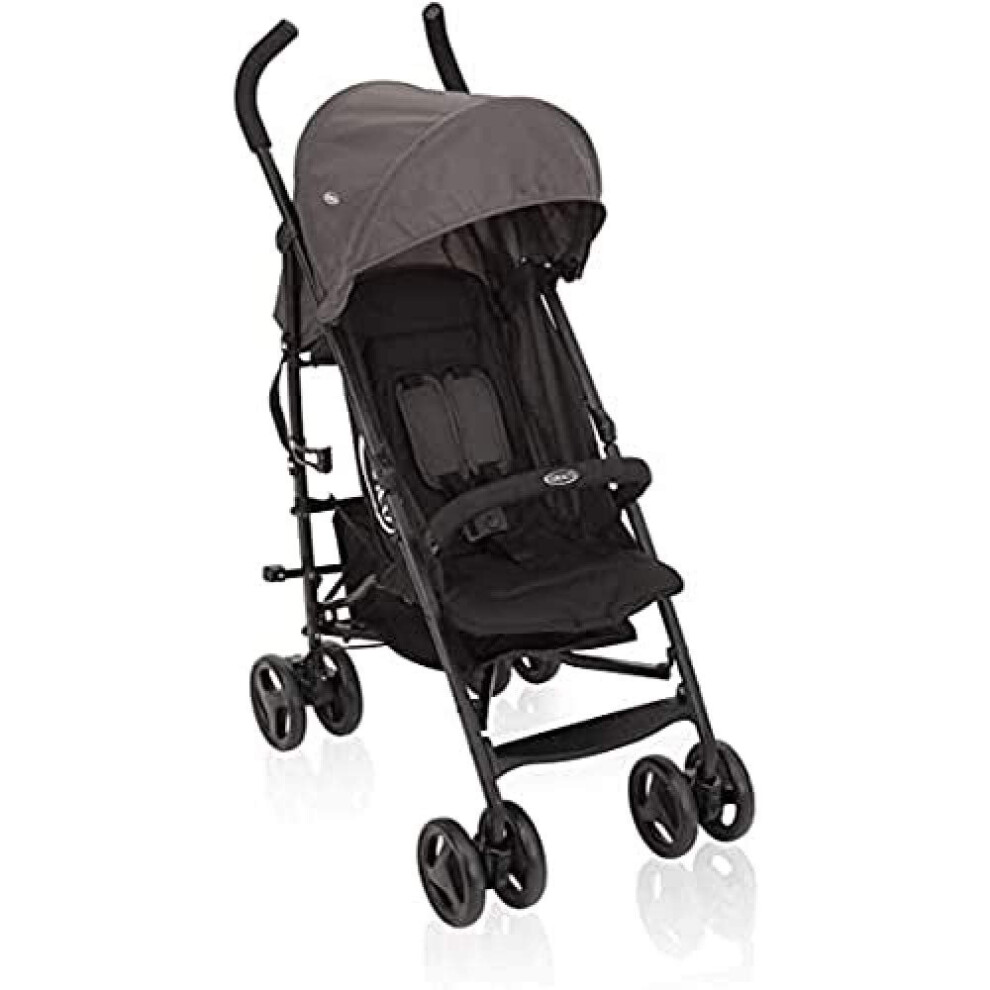Travelite Pushchair/Stroller (Birth To 3 Years Approx, 0-15 Kg), Lightweight With Compact Fold, Black/Grey Graco
