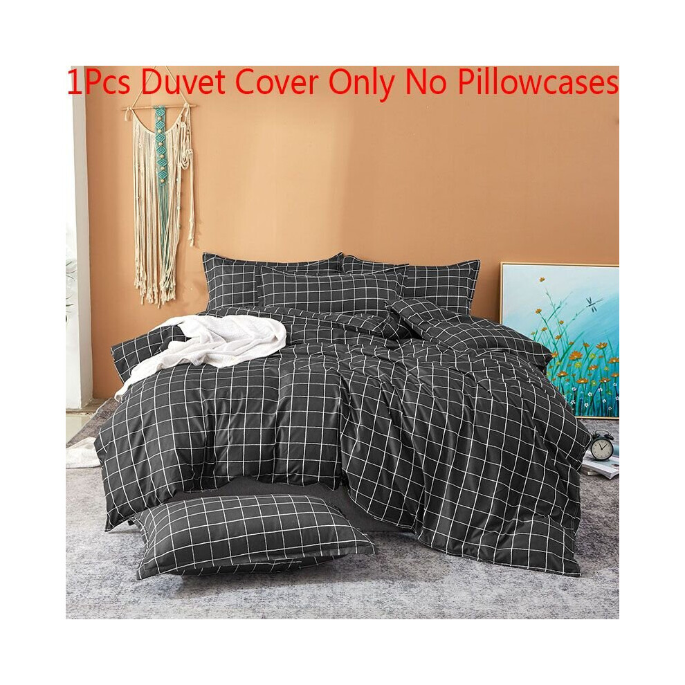 (1Pcs Black Duvet Cover, 150*200cm/59.06*78.74in) Duvet Cover Set Pillowcase Single Queen Print Floral Bedding Set Pastoral style