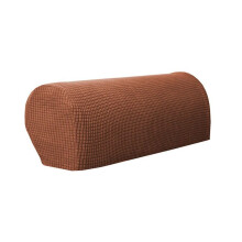 (Dark Brown) 2Pcs Stretch Removable Armrest Chair Covers Set Sofa Arm Protectors Couch Cover