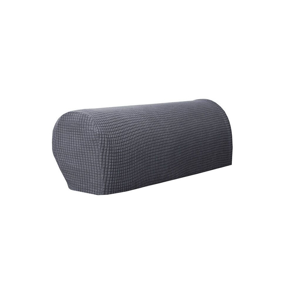 (Dark Gray) 2Pcs Stretch Removable Armrest Chair Covers Set Sofa Arm Protectors Couch Cover