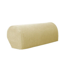(Yellow) 2Pcs Stretch Removable Armrest Chair Covers Set Sofa Arm Protectors Couch Cover