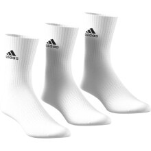 (40-42, 6.5-8, White) Adidas Cushioned Crew Socks 3 Pairs