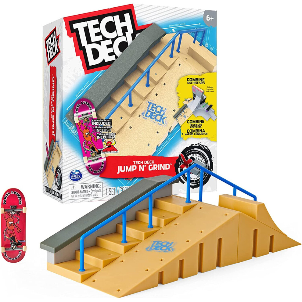 Tech Deck Jump N' Grind X-Connect Park Creator: Buildable Fingerboard Ramp Set with Exclusive Pro Deck (Ages 6+)-image-OPC-P8WYF56-NEW