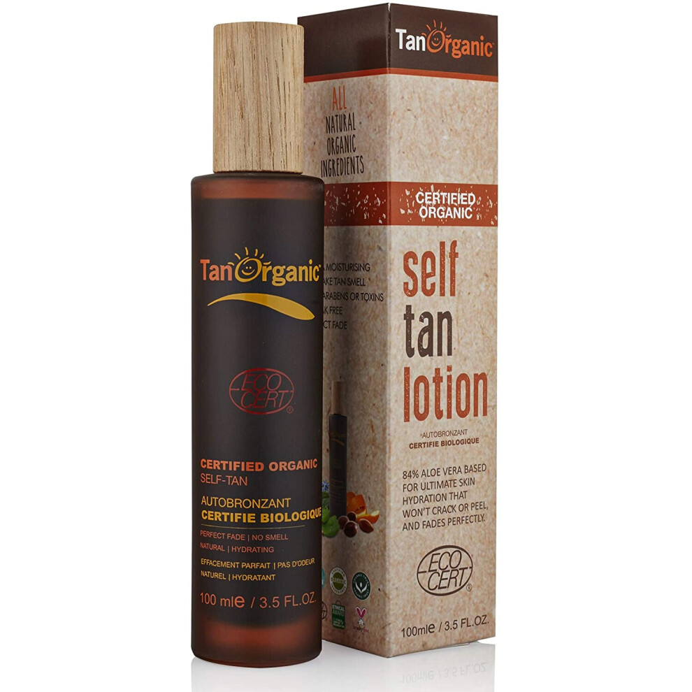 TanOrganic Self Tanning Lotion Fake Tan Certified Organic Natural Vegan 100ml