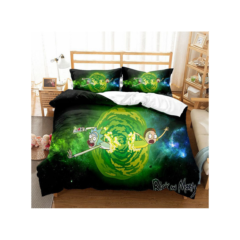 (Style 10, Single) Rick and Morty Bedding Single Double Duvet Cover
