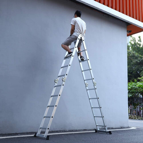 4.7M Aluminium Ladder Multi-Purpose Extendable Folding 16 Steps 1