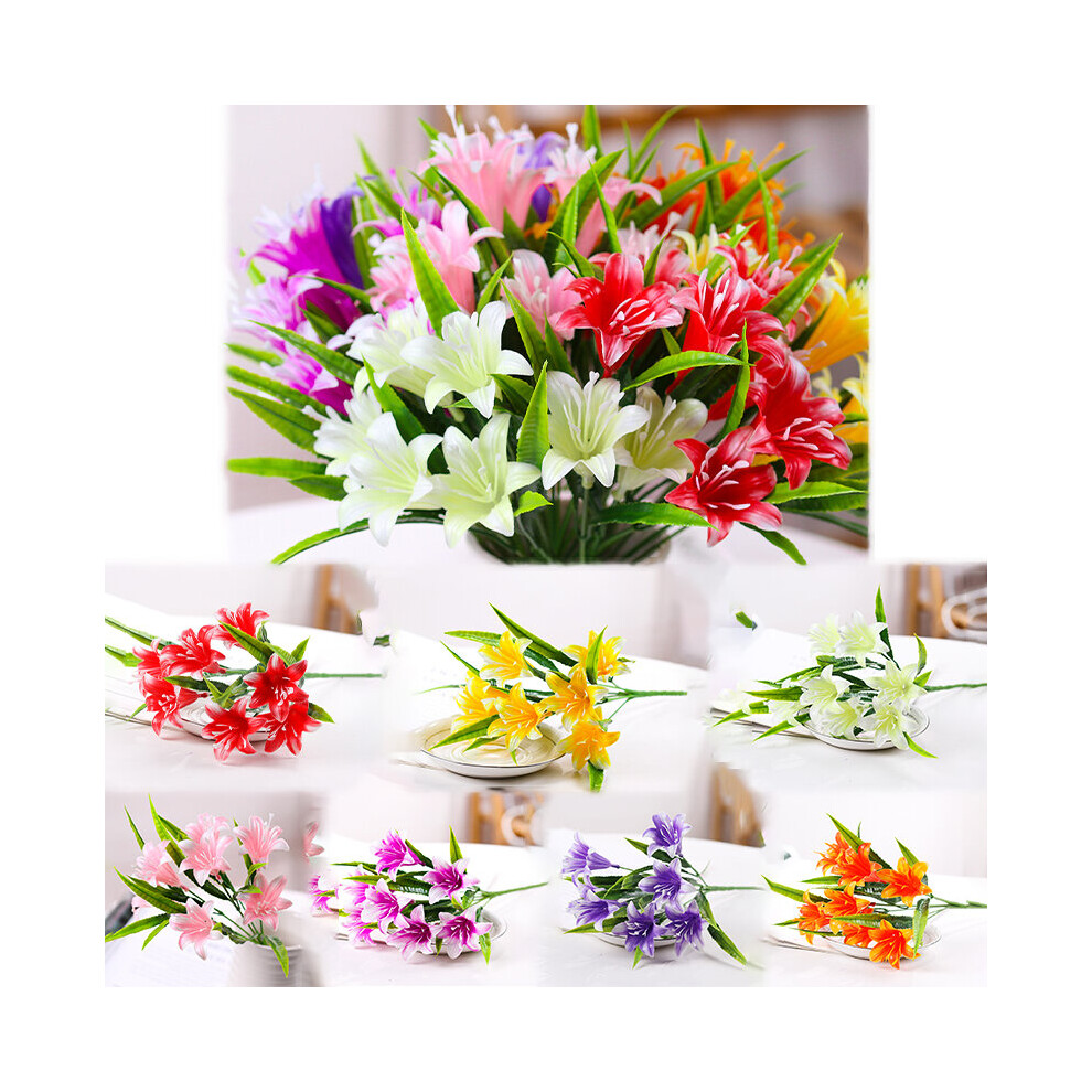 7 in 1 artificial flower lily fake flower potted Plant Wedding Decoration Simulation Dry Flower Decoration Artificial Fake Flower - 7 Kinds of Flowers