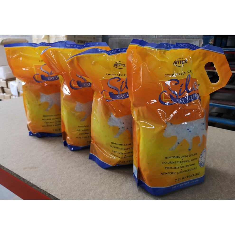 Silica Cat Litter - 4x 7.6 Litre