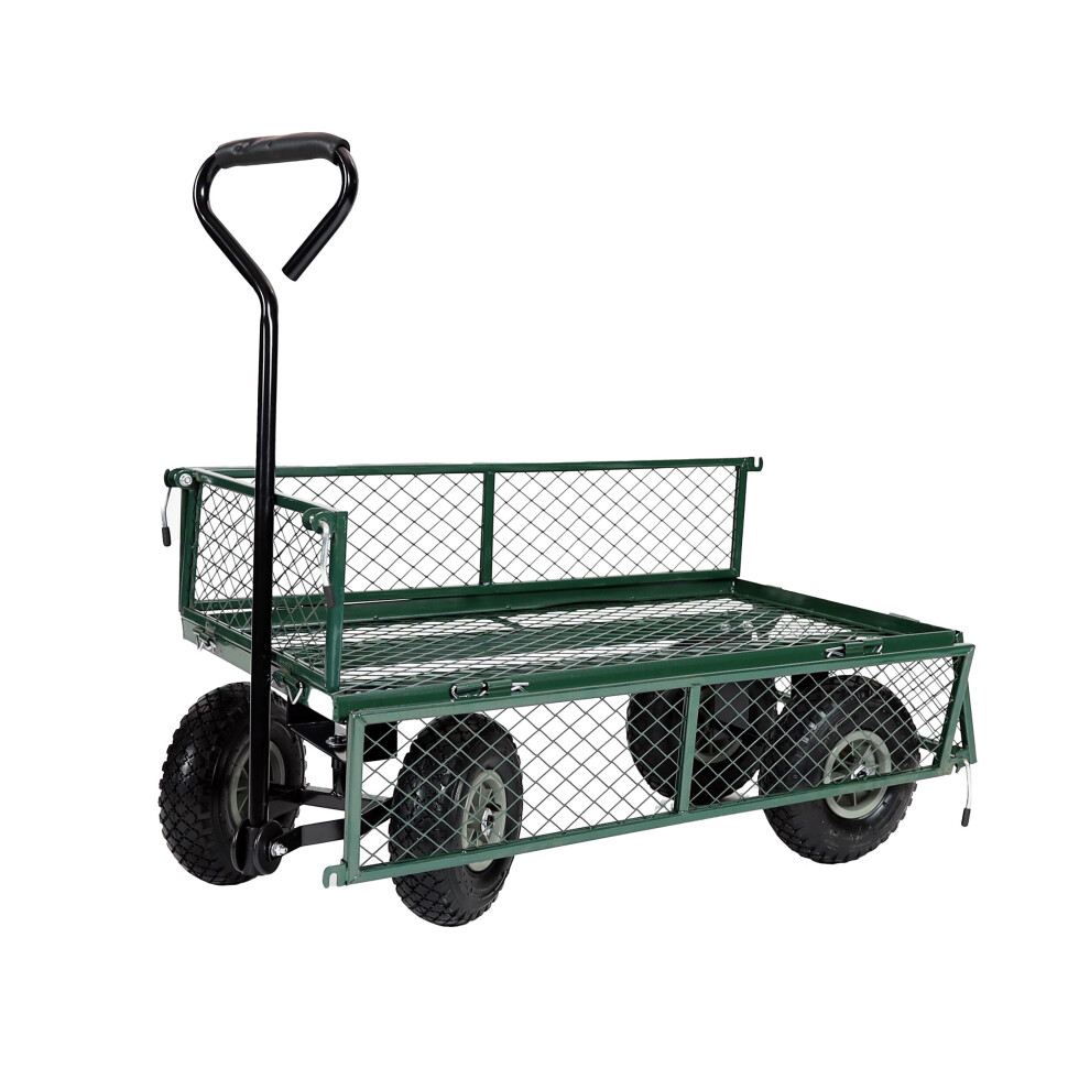 Garden TROLLEY Utility Cart Heavy Duty Trailer Removable/Folding Sides