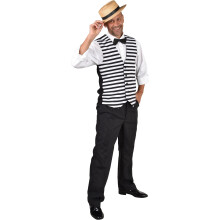 (M/L) Black / White Stripe Waistcoats
