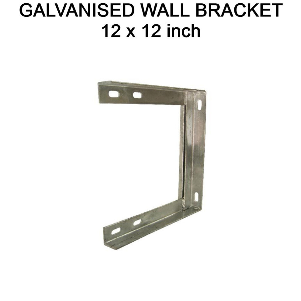 12" X 12 Inch Galvanised Steel Tv Aerial Wall Mounting Bracket For Pole Mast 3713804102364