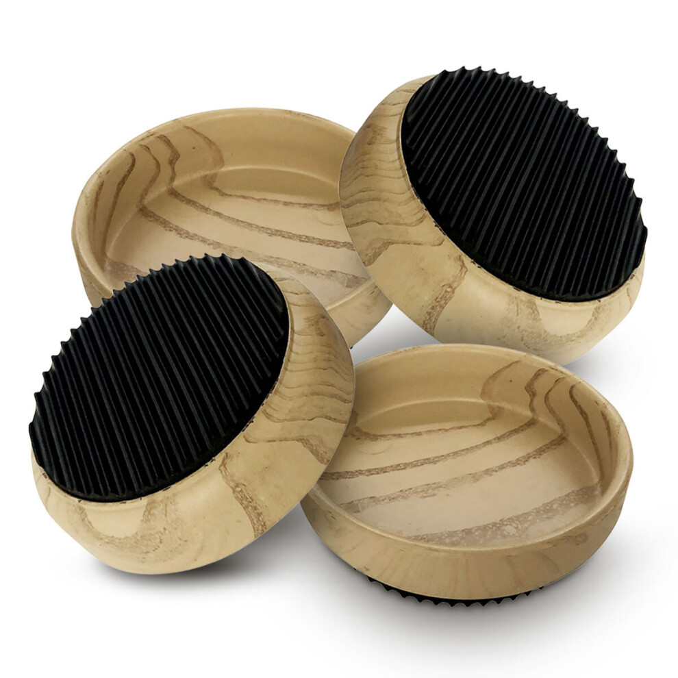 Rubber Base Castor Cups x 4 | Wooden Furniture Castor Cups