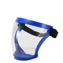 (Blue) Anti-fog Full Face Shield Super Protective Head Cover Transparent Safety Mask
