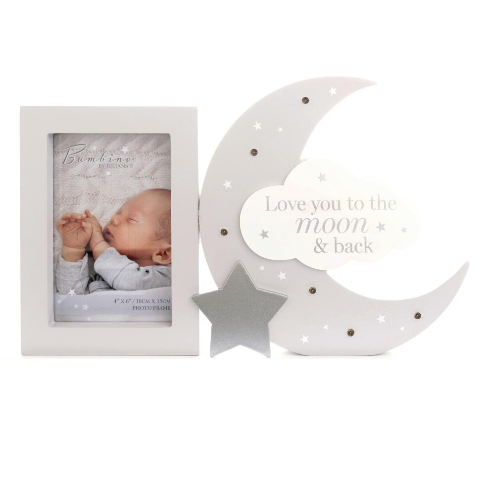 Widdop Bambino Nursery Decor Light Up Moon and Star Design Photo Frame