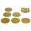 URBN Living (Brass Gold) 7 Pcs 9cm Round Circle Brush Metal Drinks Coaster 2