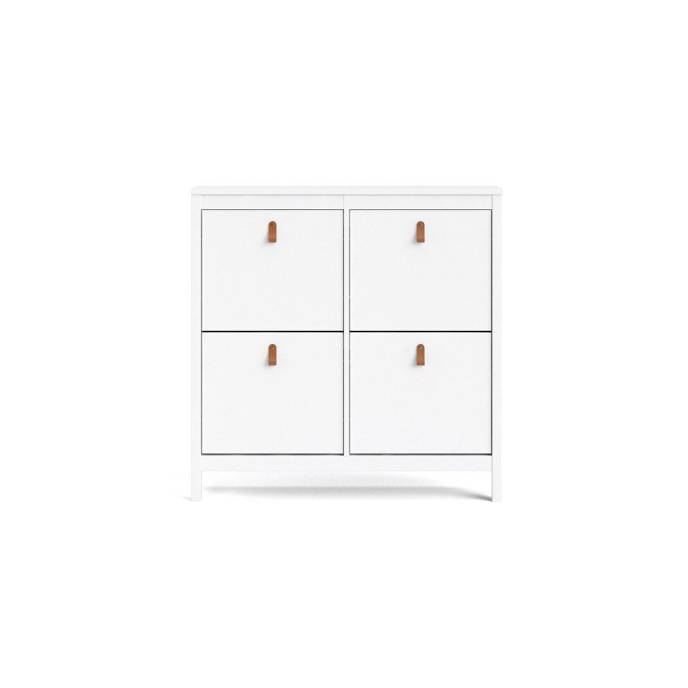 Barcelona Shoe cabinet 4 compartments in White