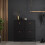 Barcelona Shoe cabinet 4 compartments in Matt Black 8