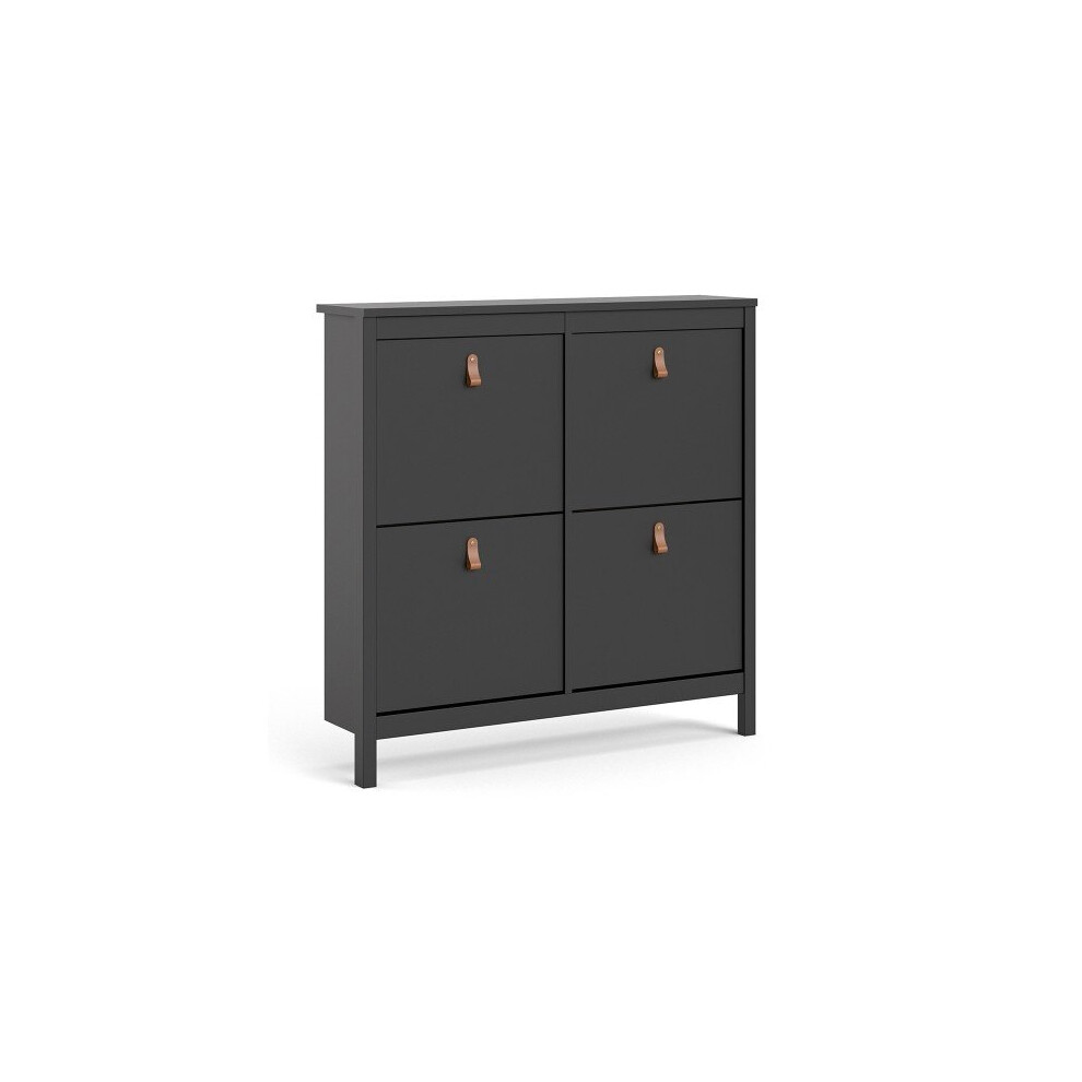 Barcelona Shoe cabinet 4 compartments in Matt Black