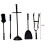 (FIRE89) Vintage Contemporary Traditional Fireside Tool Set 5