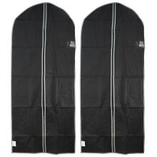 GEEZY 2 Pcs Zip Up Hanging Suit Dress Coat Garment Bag Clothes Cover DustProof Storage