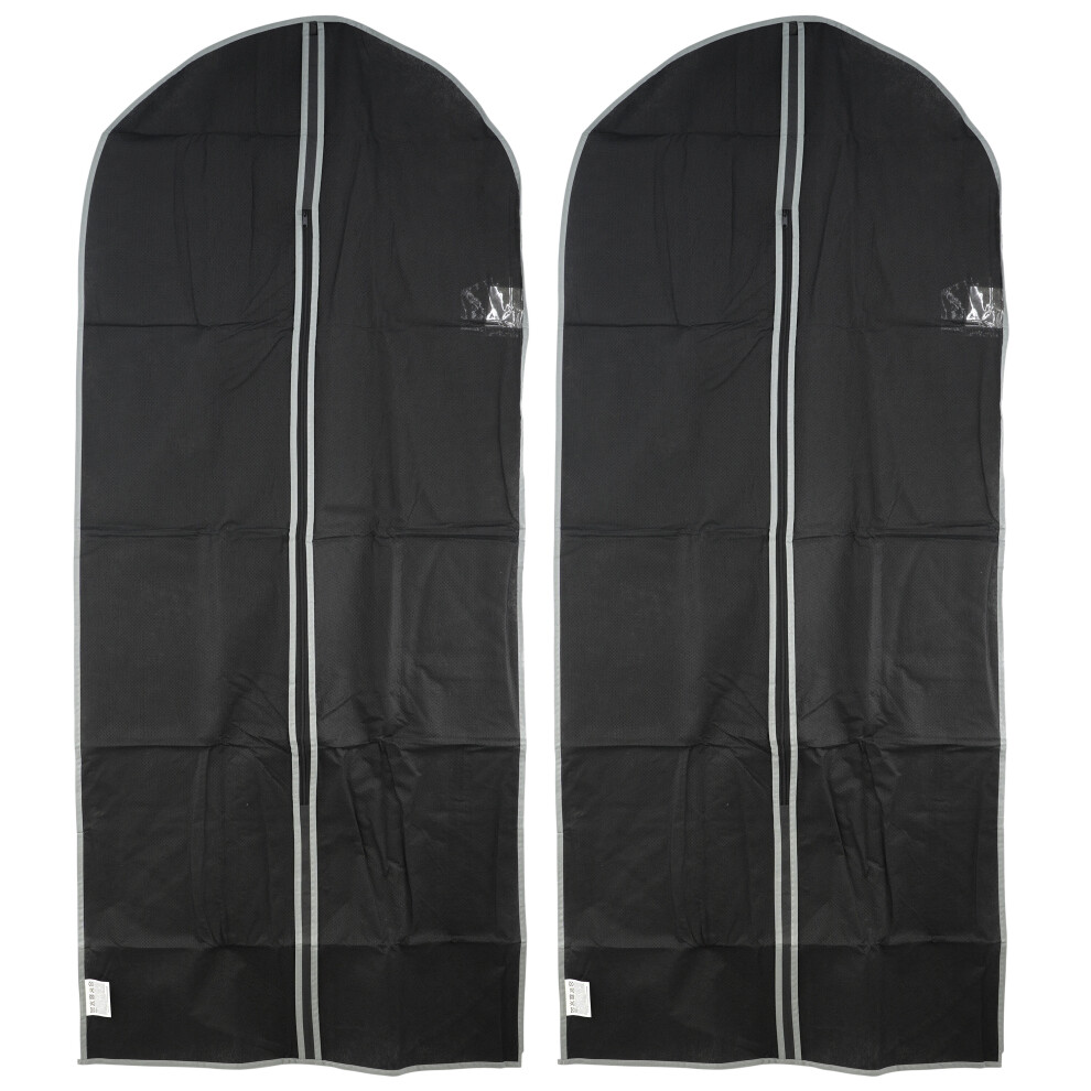 GEEZY 2 Pcs Zip Up Hanging Suit Dress Coat Garment Bag Clothes Cover DustProof Storage