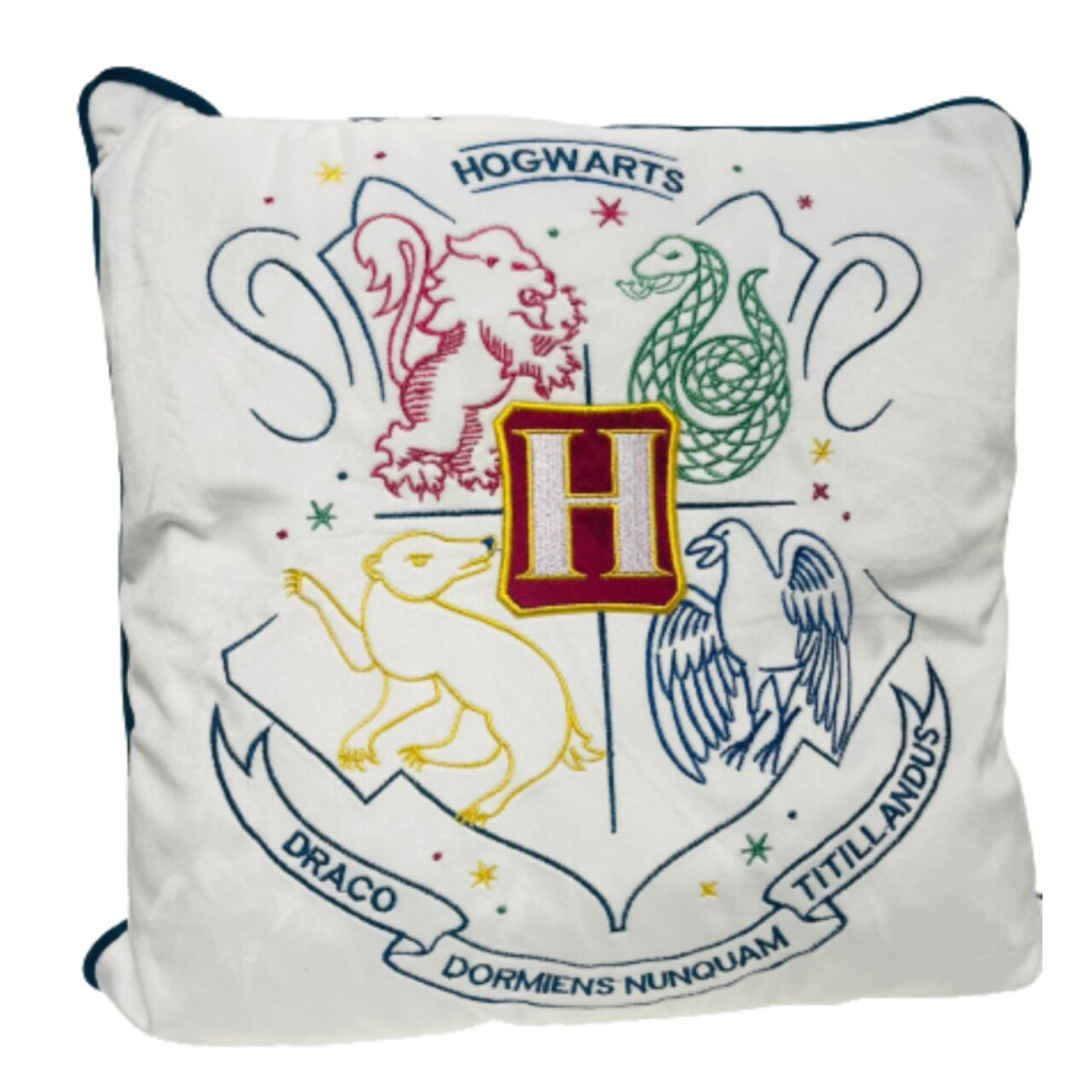 Harry Potter Hogwarts Crest Printed Square Cushion Home Pillow Decor