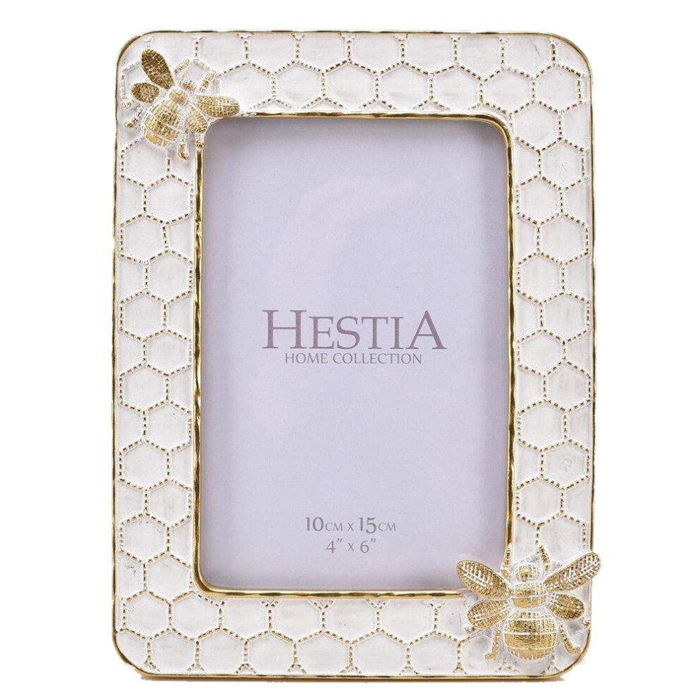 Widdop Hestia Honey Bee Honeycomb Gold Home Decor Photo Frame 4" x 6
