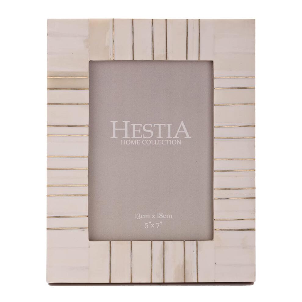Widdop Hestia Bone Design Brass Inlay Home Decor Photo Frame 5" x 7