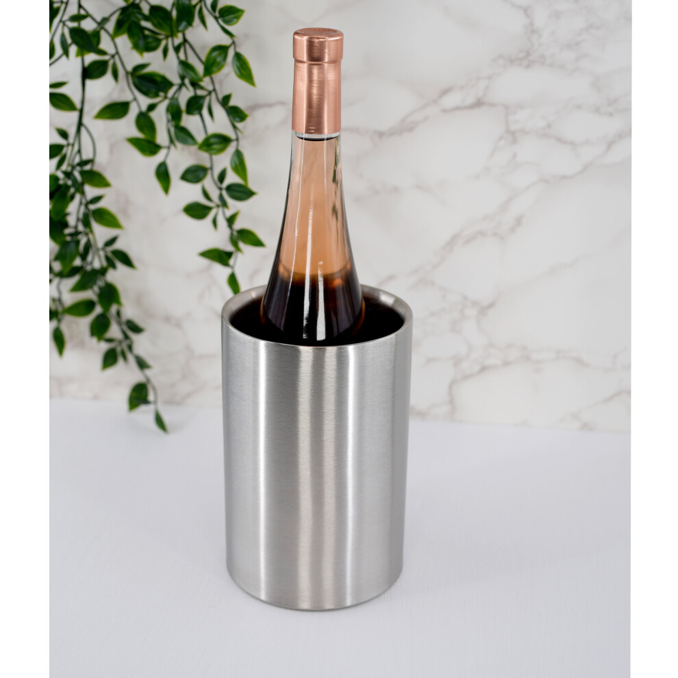 GEEZY Stainless Steel Double Walled Brushed Champagne Wine Bottle Drink Ice Cooler