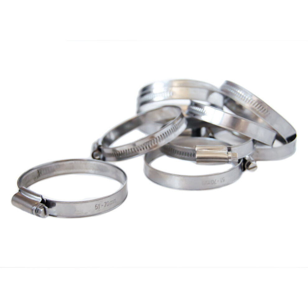 (Pack Of 10) 51-70Mm Stainless Steel Clips For 50Mm Hose 5060345213775